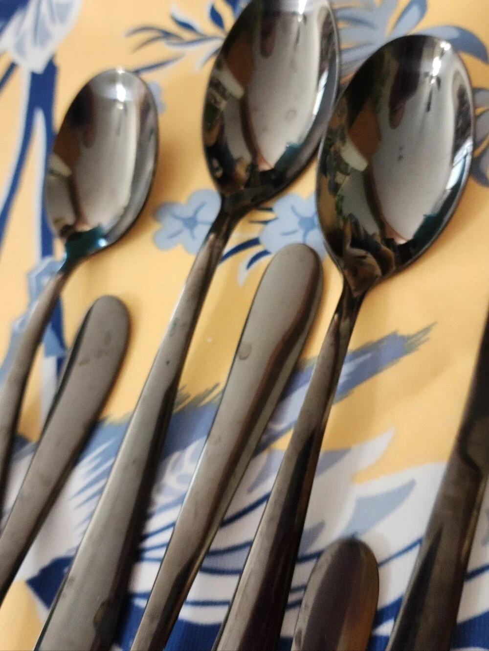Cambridge Stainless Steel Flatware Black 17pc Misc Lot Spoons Forks Knives Set